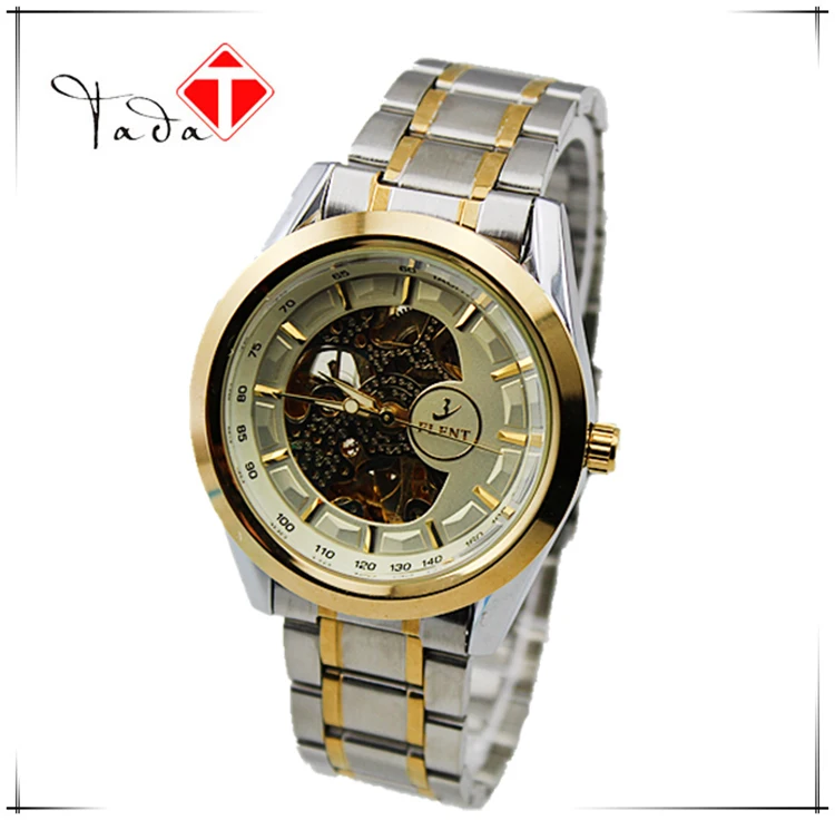 Flent Automatic Self Winding Watches Men Stainless Steel Band Analog