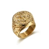 Size 7-13 Top Quality Punk Style Stainless Steel Gold Color Anchor Signet Rings for Men Man`s Jewelry Navy Rings With Eagle