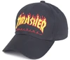 6 panel constructed cotton heavy brushed custom flame fire embroidery baseball cap