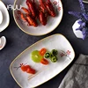 China supplier ceramic rectangle rectangular serving plate / dinning sets plates