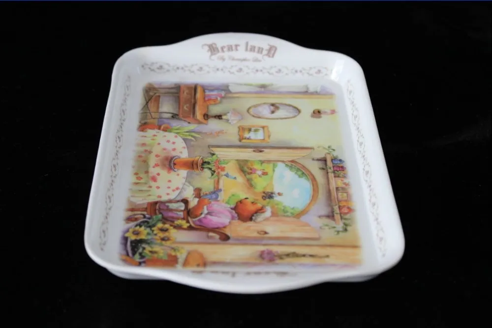 100%melamine little bear meal tray