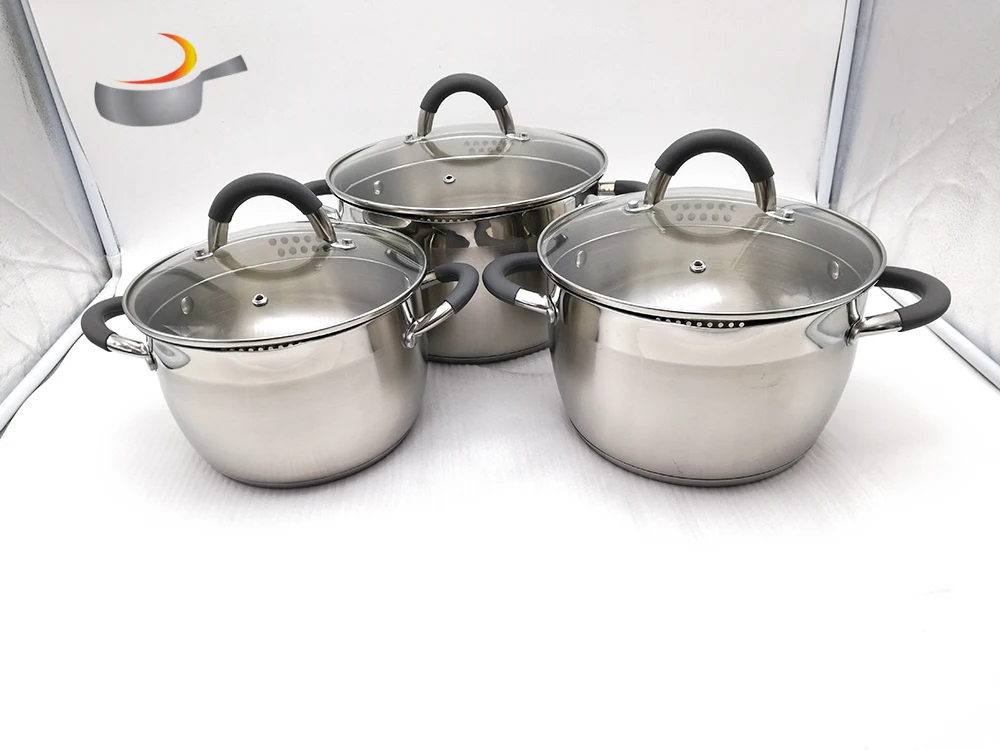 New Design Well Equipped Kitchen 6pcs Stainless Steel Cookware Set 