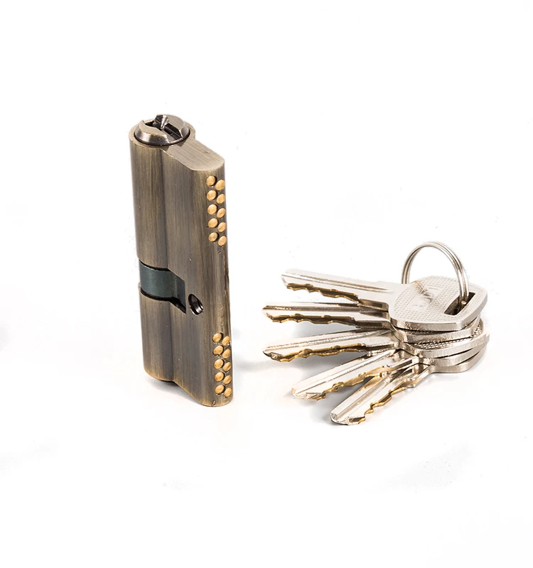70mm Double Line Pins Lock Cylinder All Zinc Alloy Material Antique