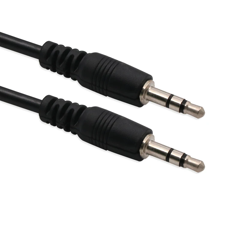 Black 3.5 Mm Stereo Av Cable Male To Male Audio Video Cable 1.5m For ...