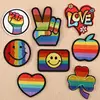 Rainbow Iron On Patches For Clothing Lgbt Flag Gay Pride Embroidered Patch Sticker On Clothes DIY Appliques Decor PE410