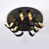 Black fashion LED ceiling light with gold foil inside for decoration