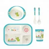 Wholesale High Quality Bamboo Fiber Kids Dinner Set Feeding Set A002