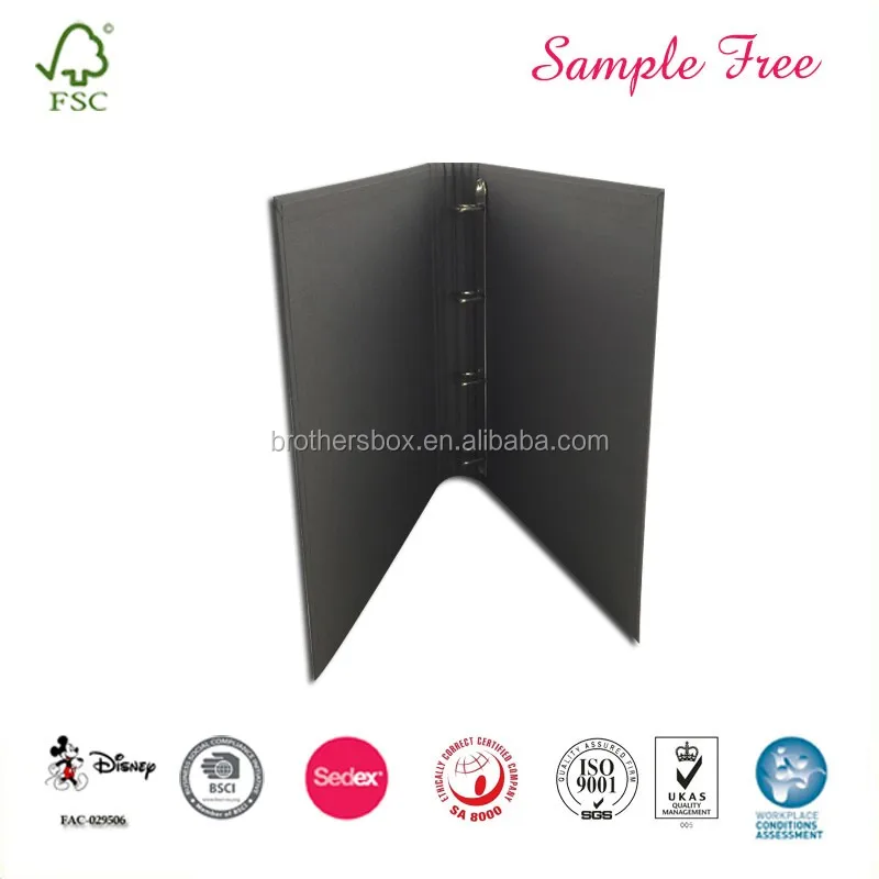 A3 A4 Custom 4 Ring Binder Black Paper Hot Sale Cardboard File Folder