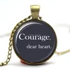 Courage, Dear Heart, C.S Lewis, Lucy Pevensie, Narnia Quote Necklace