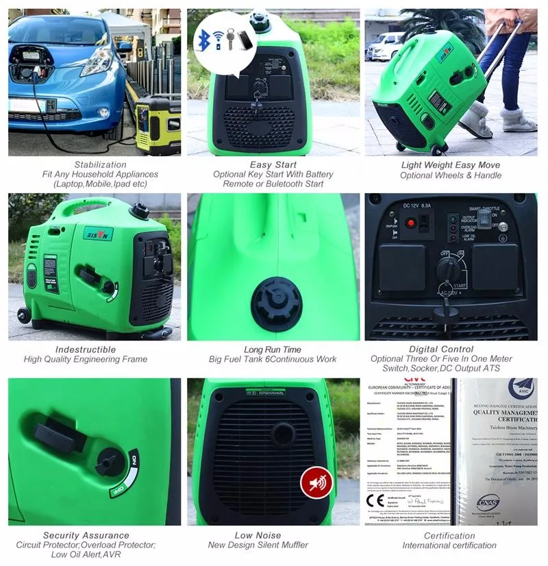Bison China Super Quiet Gasoline Inverter Generator 220v Portable