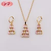 Turkish Wholesale 24K Triangle Shape Gold Women Jewelry Set In Jewelry