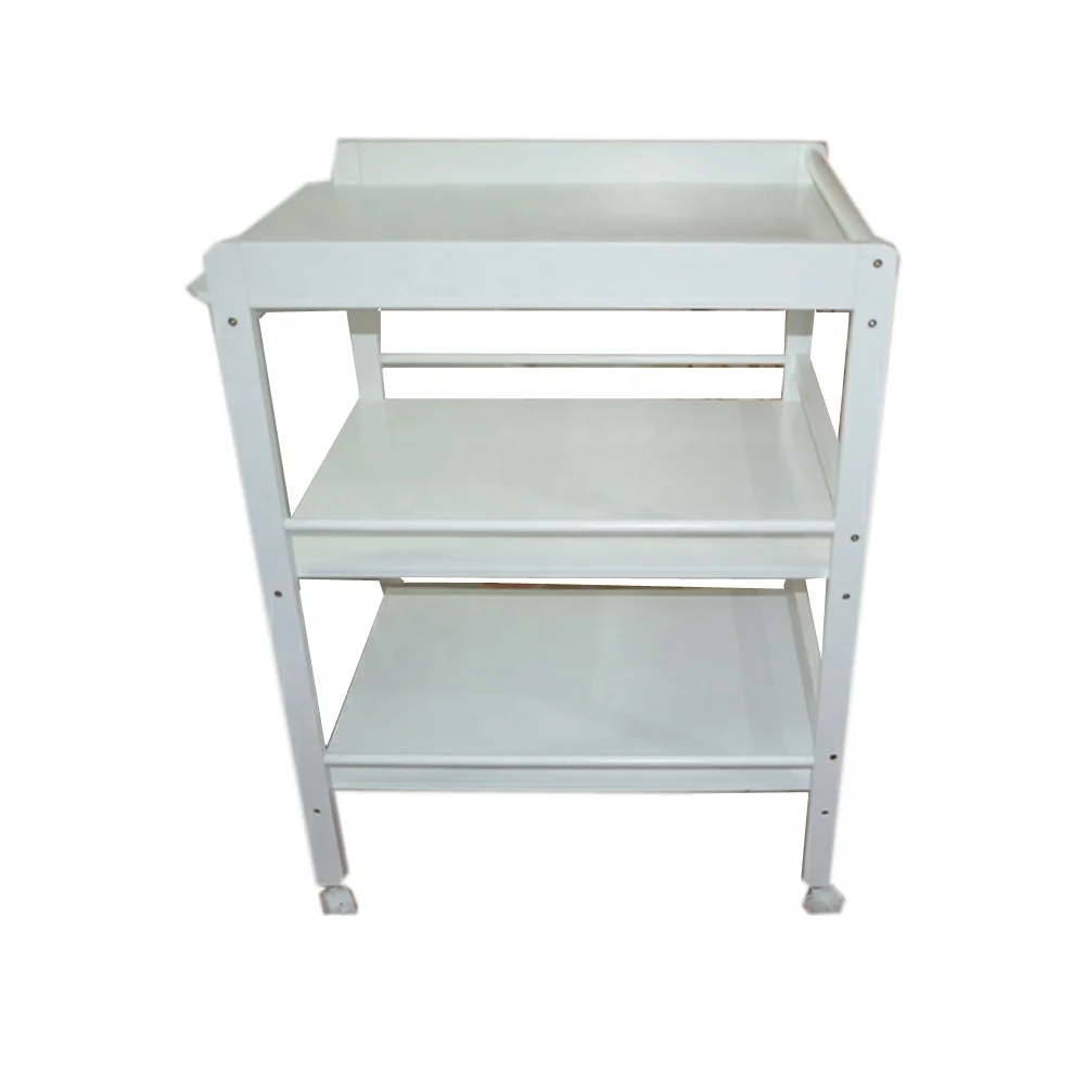 
MDF Tray Table Pine Wood Legs Kitchen Cabinet With 4 Wheels Kitchen Cart 