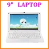 9 inch mini laptop android 4.4 mini pc netbook dual core wm8880 with wifi bt camera rj45 usb2.0 port external 3g in stock