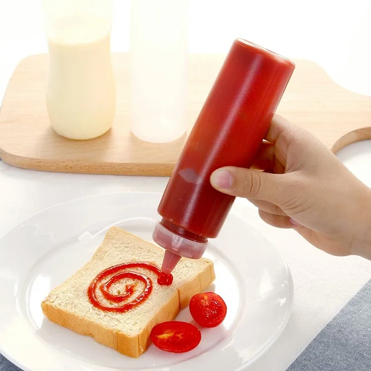 480ml Daily Soft Plastic Pe Ketchup Bottles With Measuring Scale Buy Ketchup Bottle,Ketchup