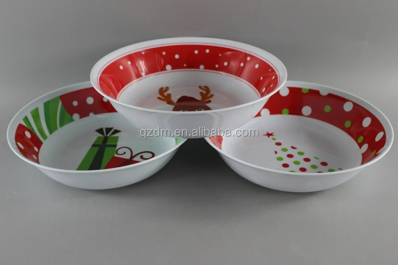Wholesale Christmas Plastic Soup bowl Set 7-10inch