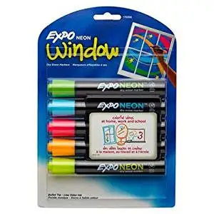 neon marker erase expo bullet ink dry point orange yellow pink assorted barrel pack