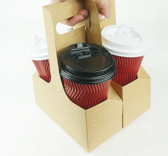 Take Away Disposable Corrugated Paper Coffee Cup Drink Carrier,Paper