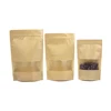 Flat Bottom brown kraft paper Stand up Ziplock Pouch coffee packaging bag for small coffee bean