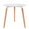Simple Design Round Shape MDF Top Beech Wood Legs Coffee Table