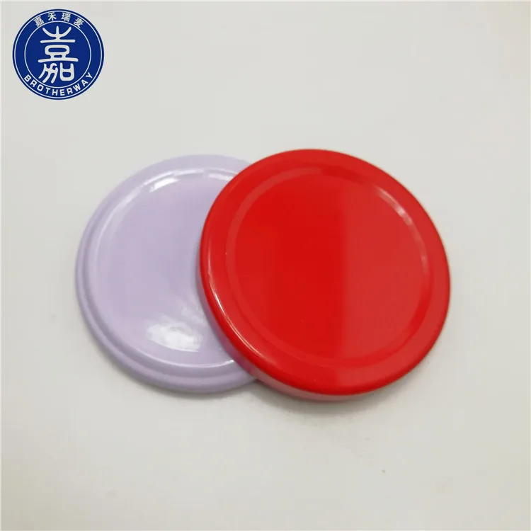 Black And Red Twist Off Lid 58mm Quarter Turn Lid For Jam Canning Jar