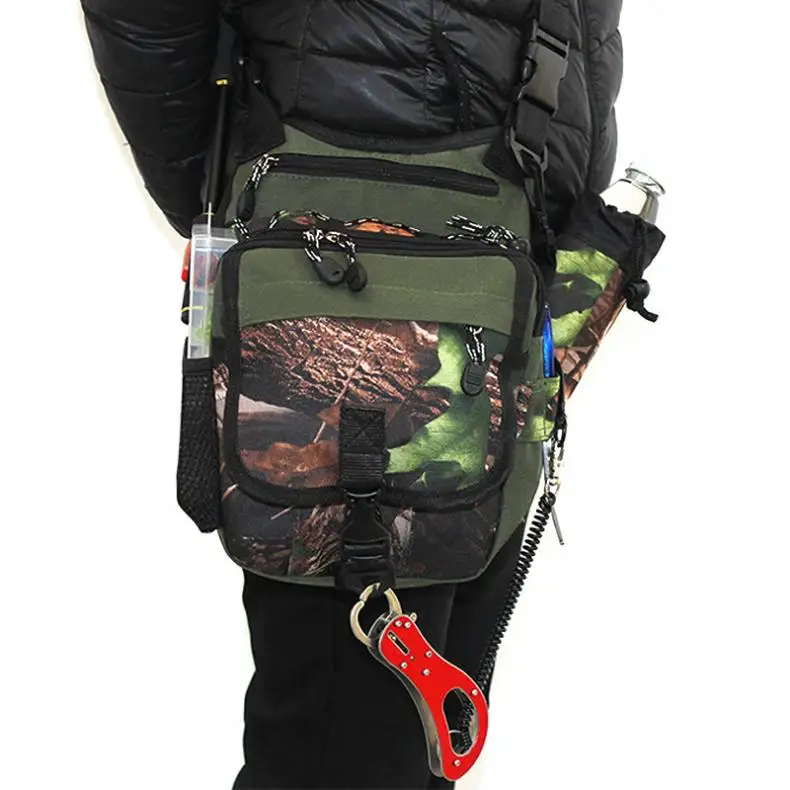 Multifunctional Camouflage Fishing Bag Messenger Waist Bag Waterproof