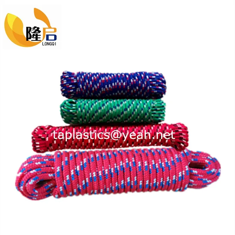 5mm,6mm Pe Strand Rope / 8 Strand Pp Braided Rope / Pvc Coated Rope Used As Plastic Clothesline