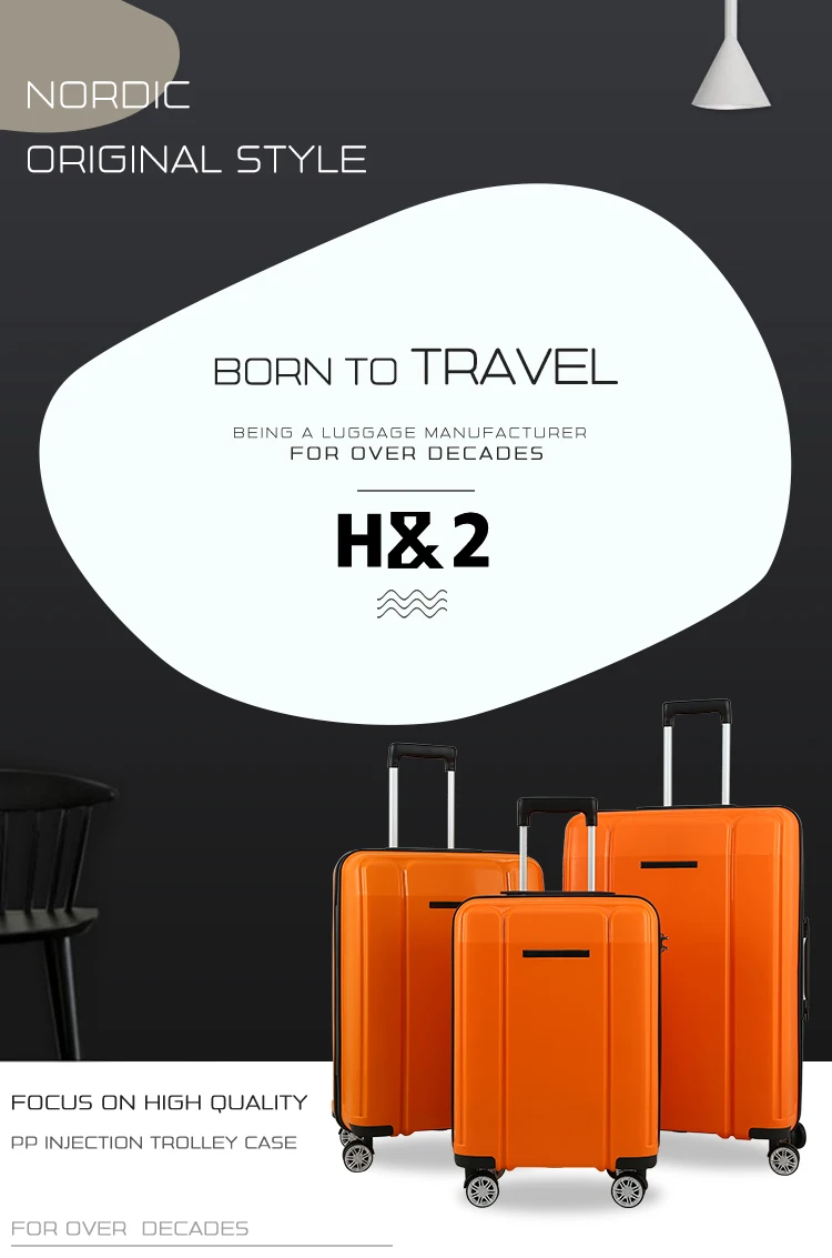 H2 PP  Luggage aluminum travel bags luggage New Lightweight Luggage set