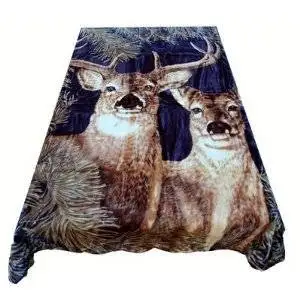 New Solaron Queen Size Deer Navy Korean Mink Blanket