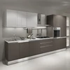 Soft Close Hinges Modular High Gloss Melamine Board Kitchen Cabinet Design