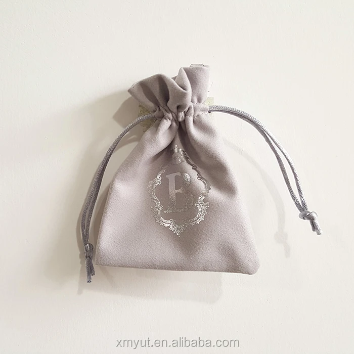 Drawstring Bag or Customized Acceptable Accept for Gifts Suede Jewelry Pouch/suede Recyclable Screen Printing,hot Stamping Black