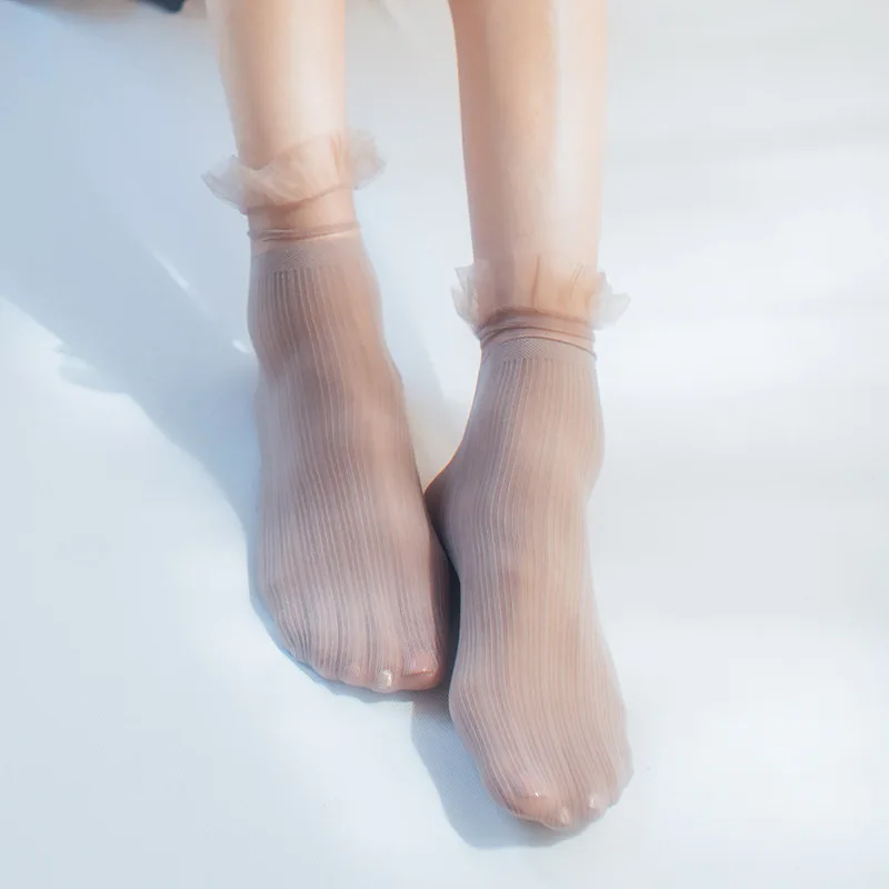 Sheer White Socks Girls Nude