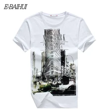 Free Shipping 2015 Spring Fashion E-BAIHUI Slim Fit Hip Hop Short Sleeve Tshirt New York Fitness T-shirt Skate Camisetas Swag