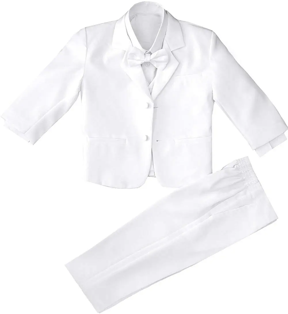 Gino Giovanni Brand Boys 5 Piece Deluxe Black Tuxedo Suit Toddler Sizes Toddler 3T