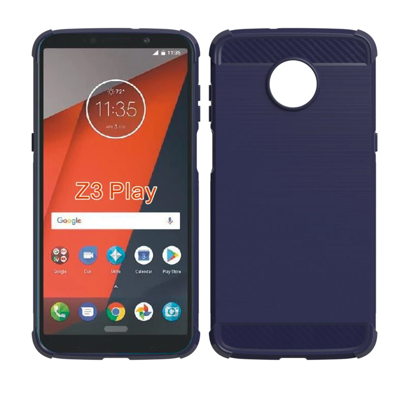 newstyle Carbon Fiber Cover soft Tpu Brushed case For Motorola moto Z3 Play