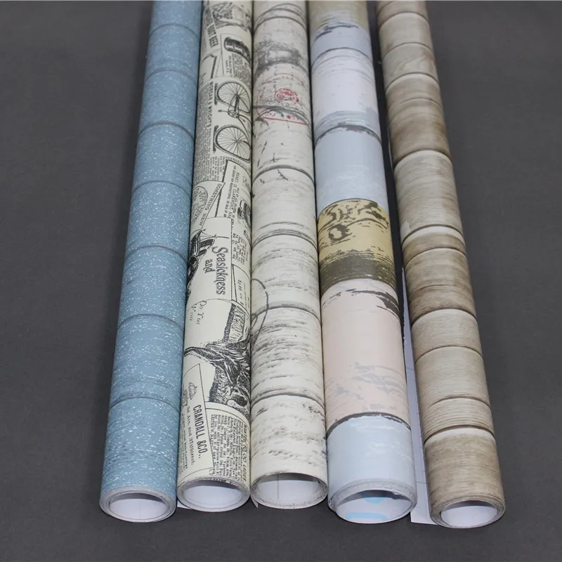 Retro Self-adhesive Plywood 3d Wallpaper Poster Wall - Buy Wallpaper