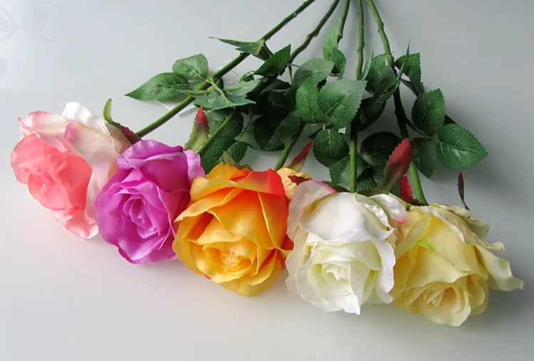 Artificial Single Stem Silk Roses,Fake Plastic Flowers Buy Artificial
