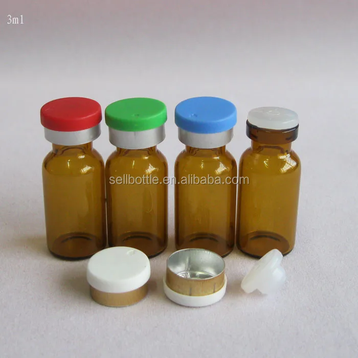5ml Clear Glass Antibiotic Bottle With Flip Off Caps And Butyl Rubber