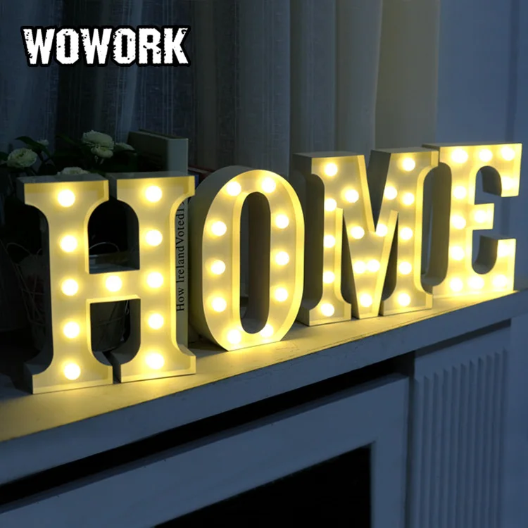 Custom Led Joined Up Words Sign Marquee Light Rustic Wall Letters Lamps ...