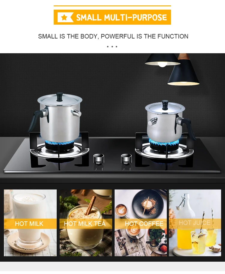 2l/3l Stainless Steel Milk Boiling Pot Double Wall Whistling Milk Pot