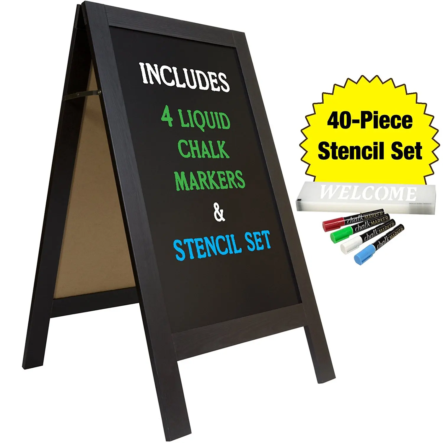 Handmade in USA First and Last Day of School Chalkboard by Page Brook Market Reusable Sign with Real Wooden Ruler Frame