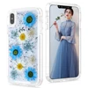 Bling Glitter Beautiful Flowers Mobile Phone Cover 3D Dry Dried Real Pressed Flower Case For iPhone XS MAX
