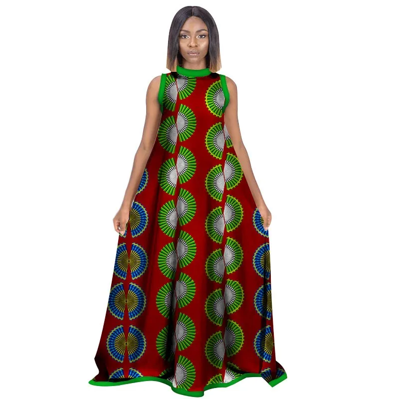 Women Summer Dress Sleeveless African Dresses For Women O-neck Long ...