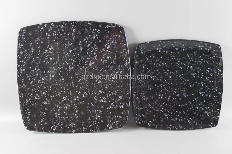 Black Plastic Cake Dishes Melamine Dinner plate Set