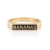 18k yellow gold jewelry 925 silver ring bananas enamel ring