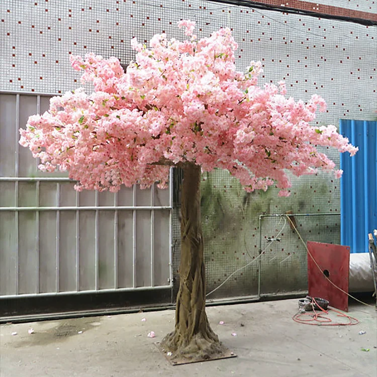 Искусственное розовое дерево. Фотозона Сакура. Китайские искусственные цветы.