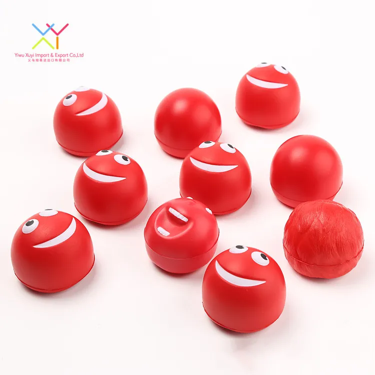 New style promotional stress ball, red funny face shape custom stress ball