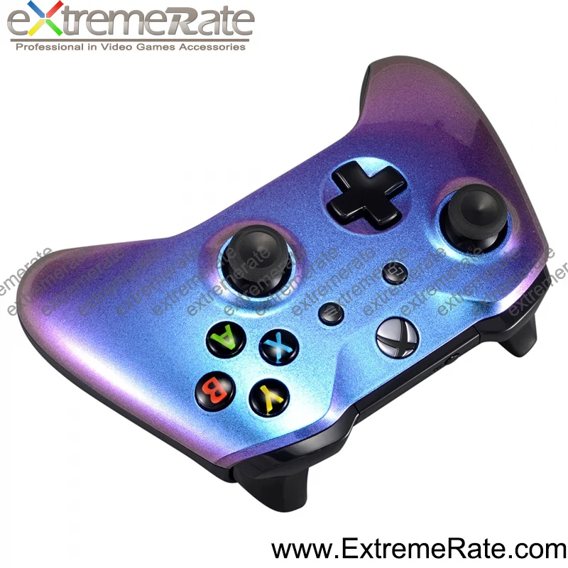 purple and blue xbox controller