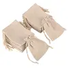 Promotional Canvas Gift Packing Pouch plain blank small Natural Color Cotton line Muslin Drawstring Bags