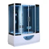 High quality Frame Tempered Glass Rectangle Sliding Computer controlled Steam Shower room