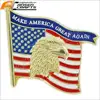 USA Patriotic Lapel Pin American Flag Bald Eagle Patriotic Gold Tone MAKE AMERICA GREAT AGAIN